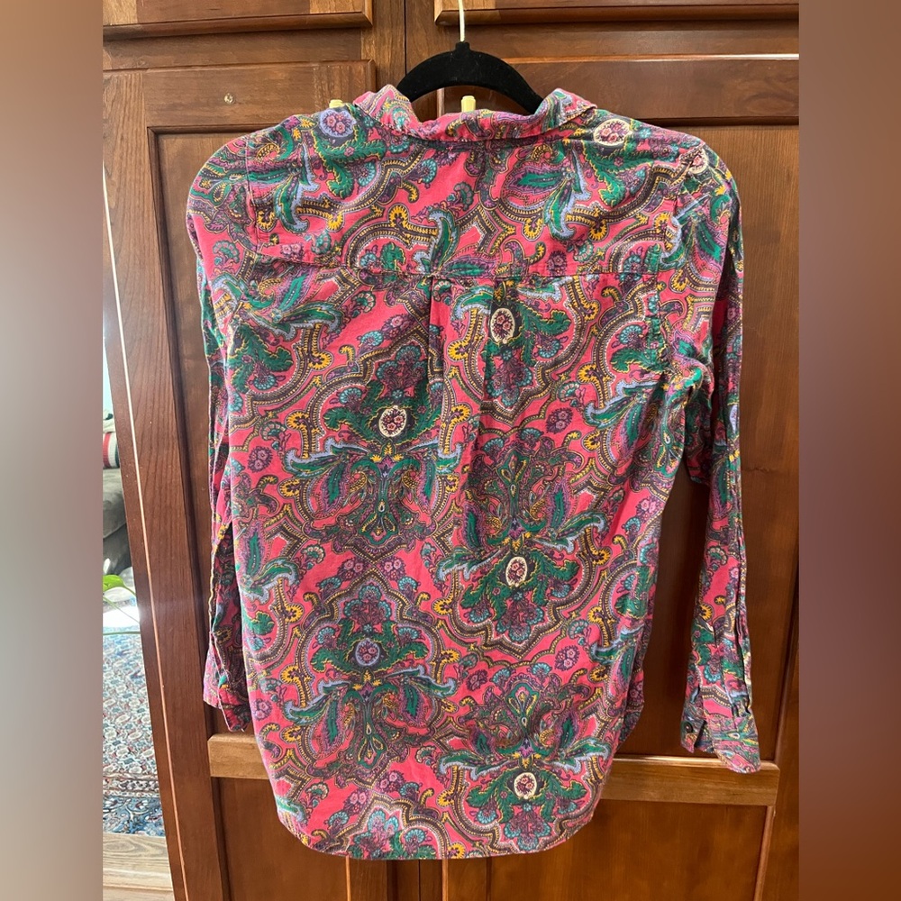 Sundance Pink and Green Paisley Button-Down Shirt - Picture 4 of 5